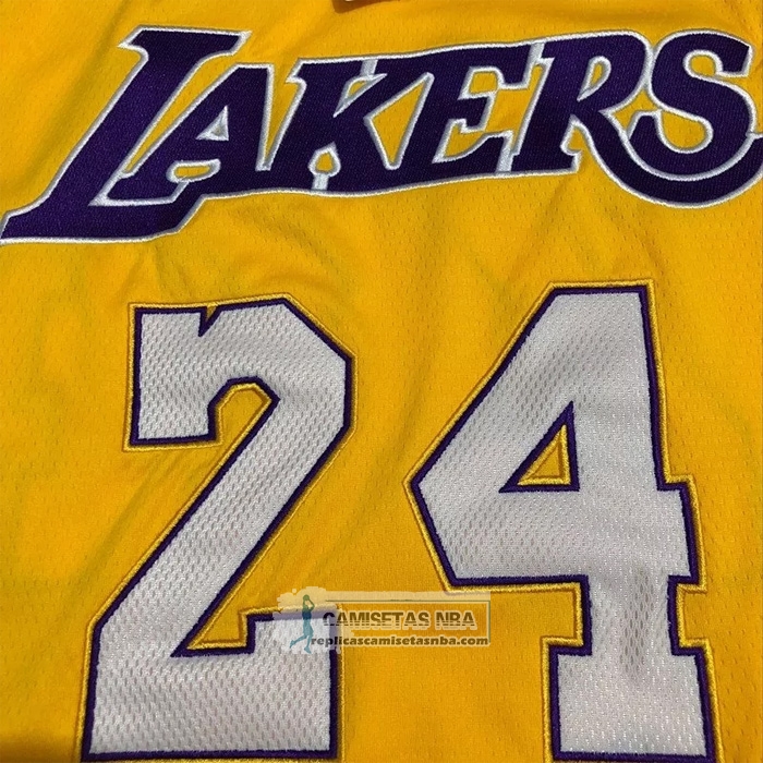 Camiseta Los Angeles Lakers Kobe Bryant NO 24 Mitchell & Ness 2008-09 Amarillo
